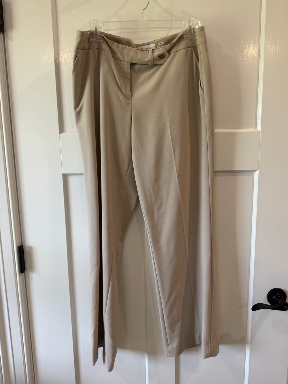 Calvin Klein Classic Fit Trousers in Light Beige